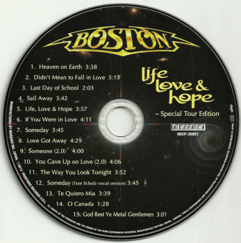 BOSTON - Life, Love & Hope [SHM-CD Special Tour Edition] CD