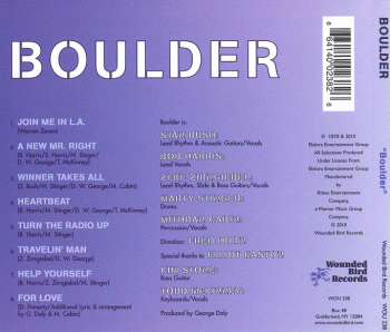 BOULDER (Stan Bush) - Boulder [Wounded Bird remaster] back