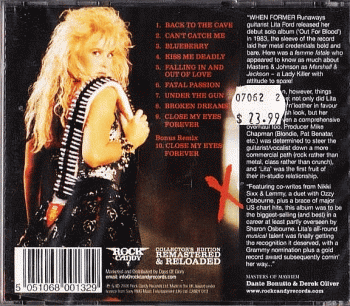 LITA FORD - Lita [Rock Candy remaster 2nd edition +1] back