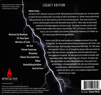 Gideon's Army - Warriors Of Love Legacy Edition remastered back cover