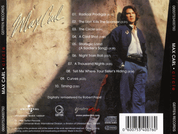 MAX CARL - Circle Yesterrock Remaster back cover