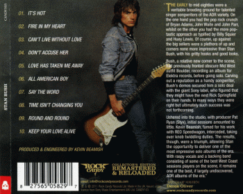 Stan Bush - ST Rock Candy remaster back cover