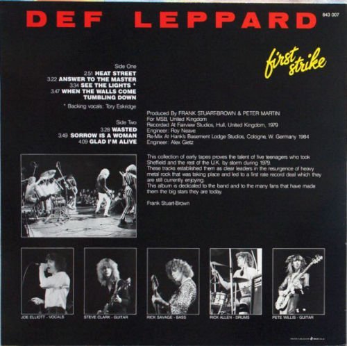 Def Leppard ‎– First Strike 1985 Vinyl